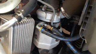 Turbo with plumbing lines