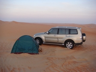 Camping in the desert