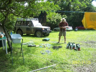 Breaking up camp at Dwesa Nature Reserve