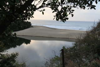 The lagoon (looking towards the sea) at Mbotyi, from our room.