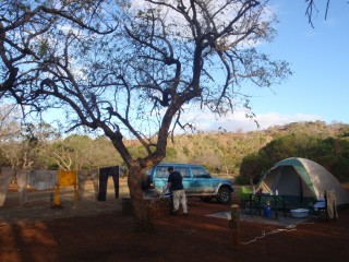 Our make shift washing line in Mkuze. The two of us were the only people in the camp and we saw a pack of wild dogs kill an impala at the fenceline