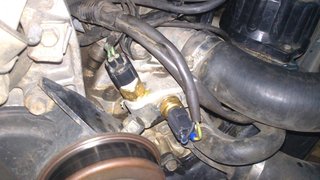 White switch left is water temp and black horizontal is EMS sensor I think
