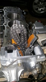 timing Chain fixed with cable ties to guides