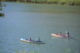 take the canoes and go row as far as you can,you will not regret it